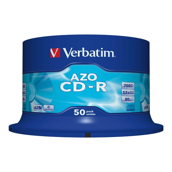 Verbatim DataLifePlus 43343 CD Recordable Media, CD-R, 52x, 700 MB, 50, Retail