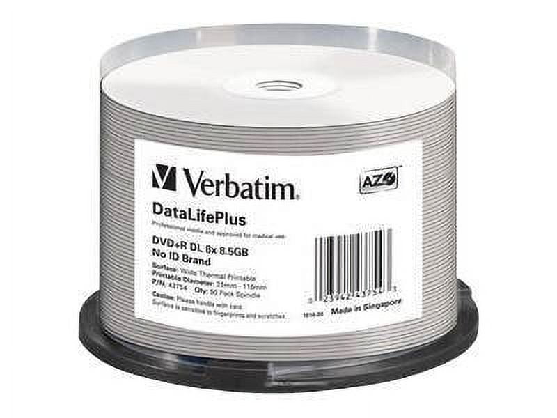 VERBATIM DVD+R DL DL+ 50pk 8.5GB/8X THRML WHT
