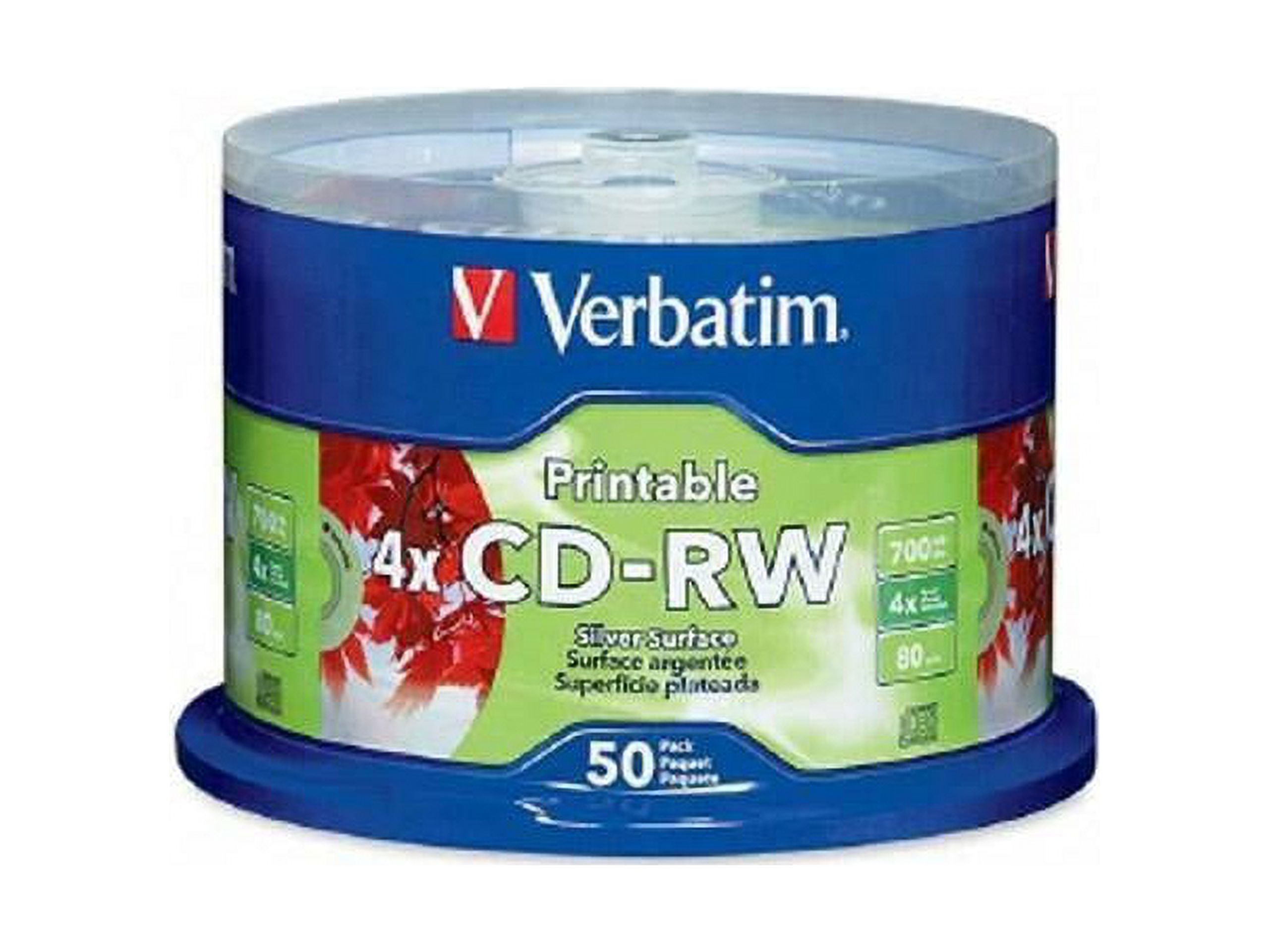 Verbatim DataLifePlus 700MB 2X - 4X CD-RW 50 Packs Spindle Media Model 95159 - image 1 of 4