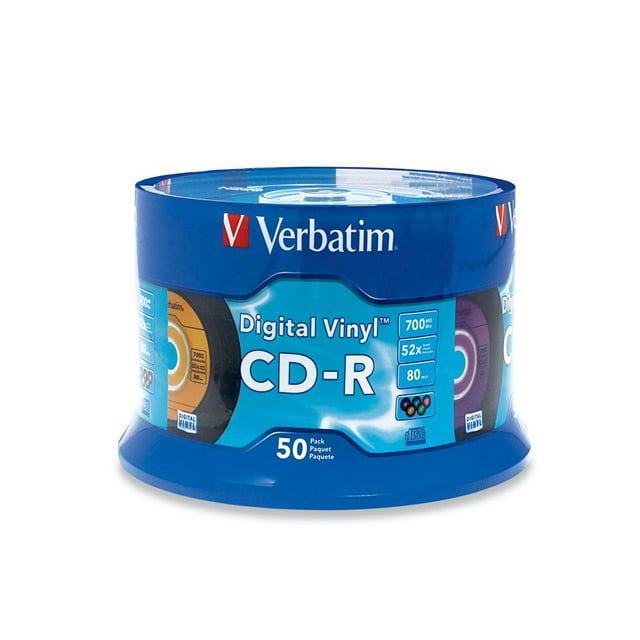 Verbatim Digital Vinyl 700MB 52X CD-R 50 Packs Spindle Disc Model 94587