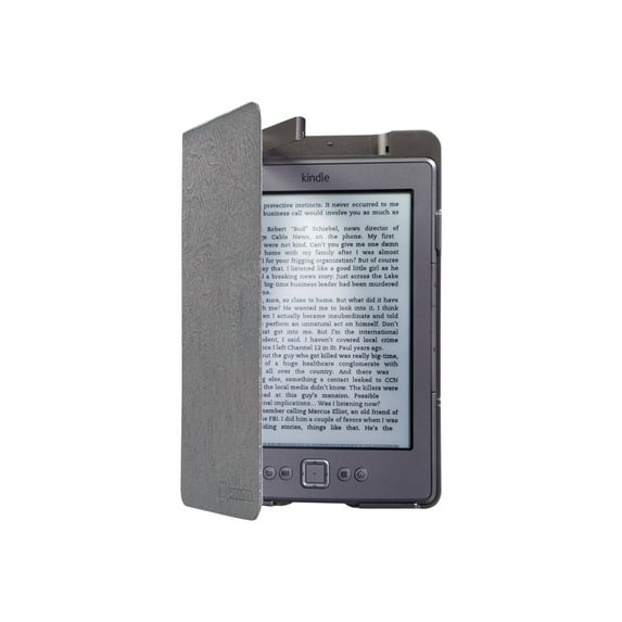 Verbatim Folio Case with LED light - Case for eBook reader - leather-like - slate silver - for Amazon Kindle Fire HD (2nd generation)