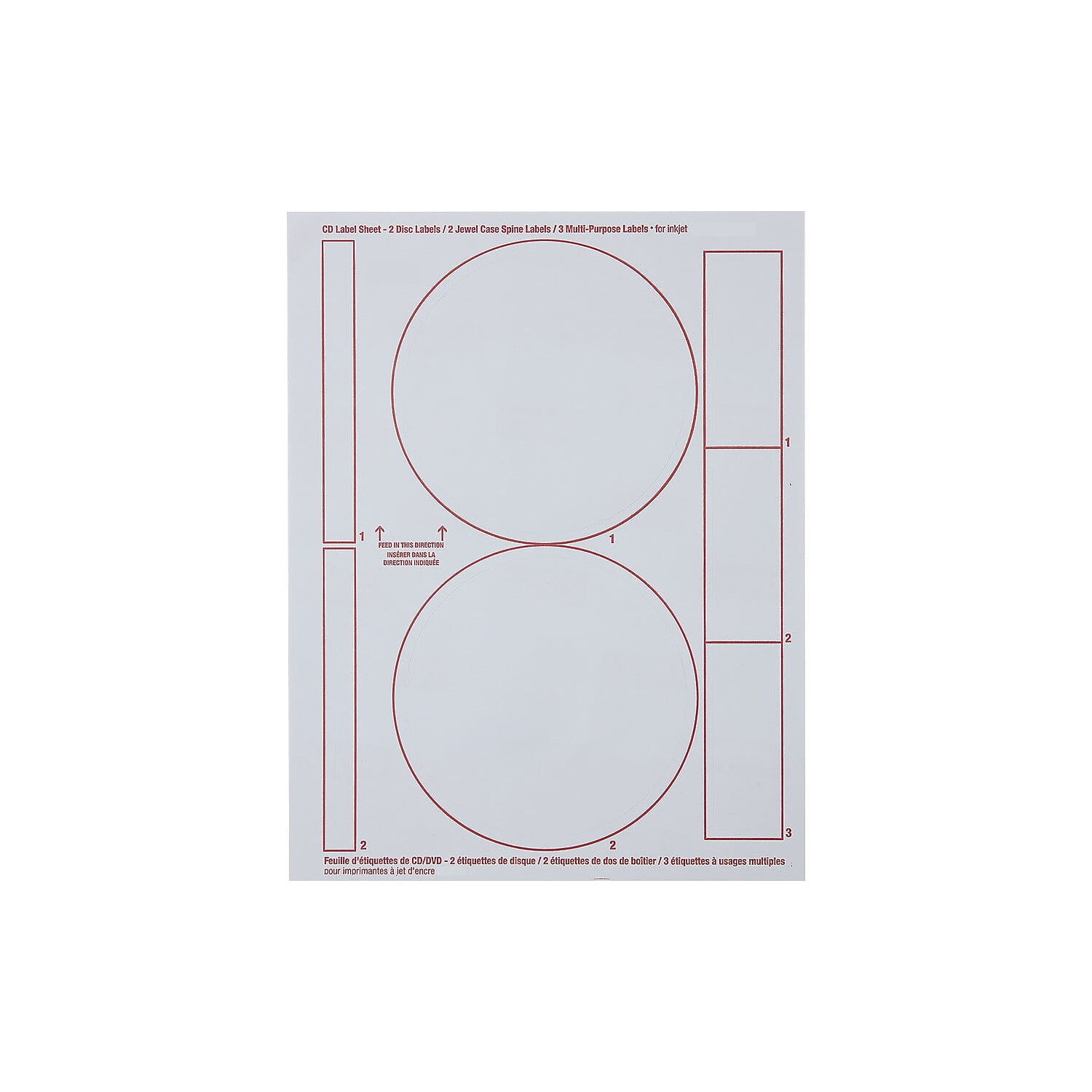 Verbatim Inkjet Media Labels White 7 Labels/Sheet 50 Sheets/Pack (71126)
