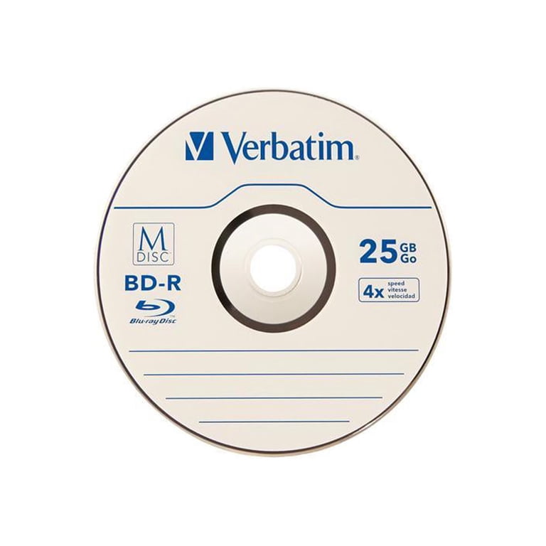 Verbatim M-DISC BD-R 25GB 4X with Branded Surface - 25pk Spindle