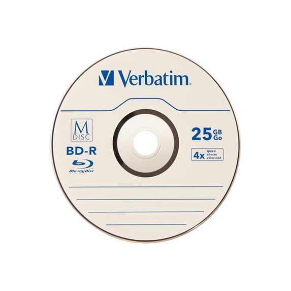 Verbatim M-DISC BD-R 25GB 4X with Branded Surface - 25pk Spindle Model 98909