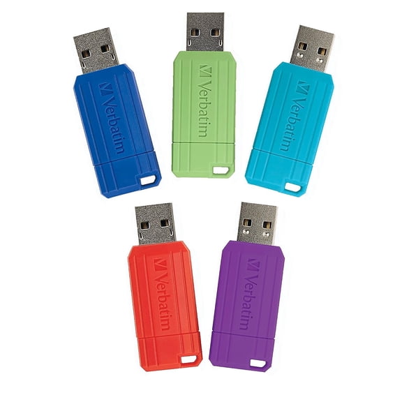 Verbatim PinStripe 16GB USB-A 2.0 Flash Drive, 5 Pack