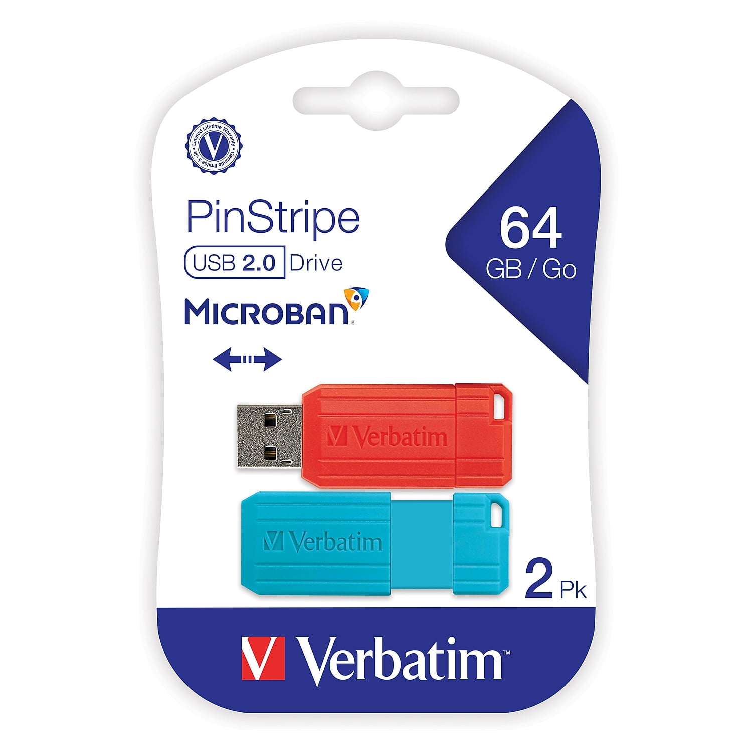 Verbatim PinStripe 64GB USB 2.0 Flash Drive (70059) 24337385