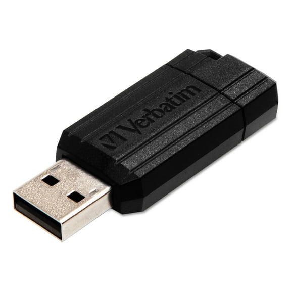 Verbatim PinStripe USB Drive 16 GB - USB 2.0 - Black - Lifetime Warranty