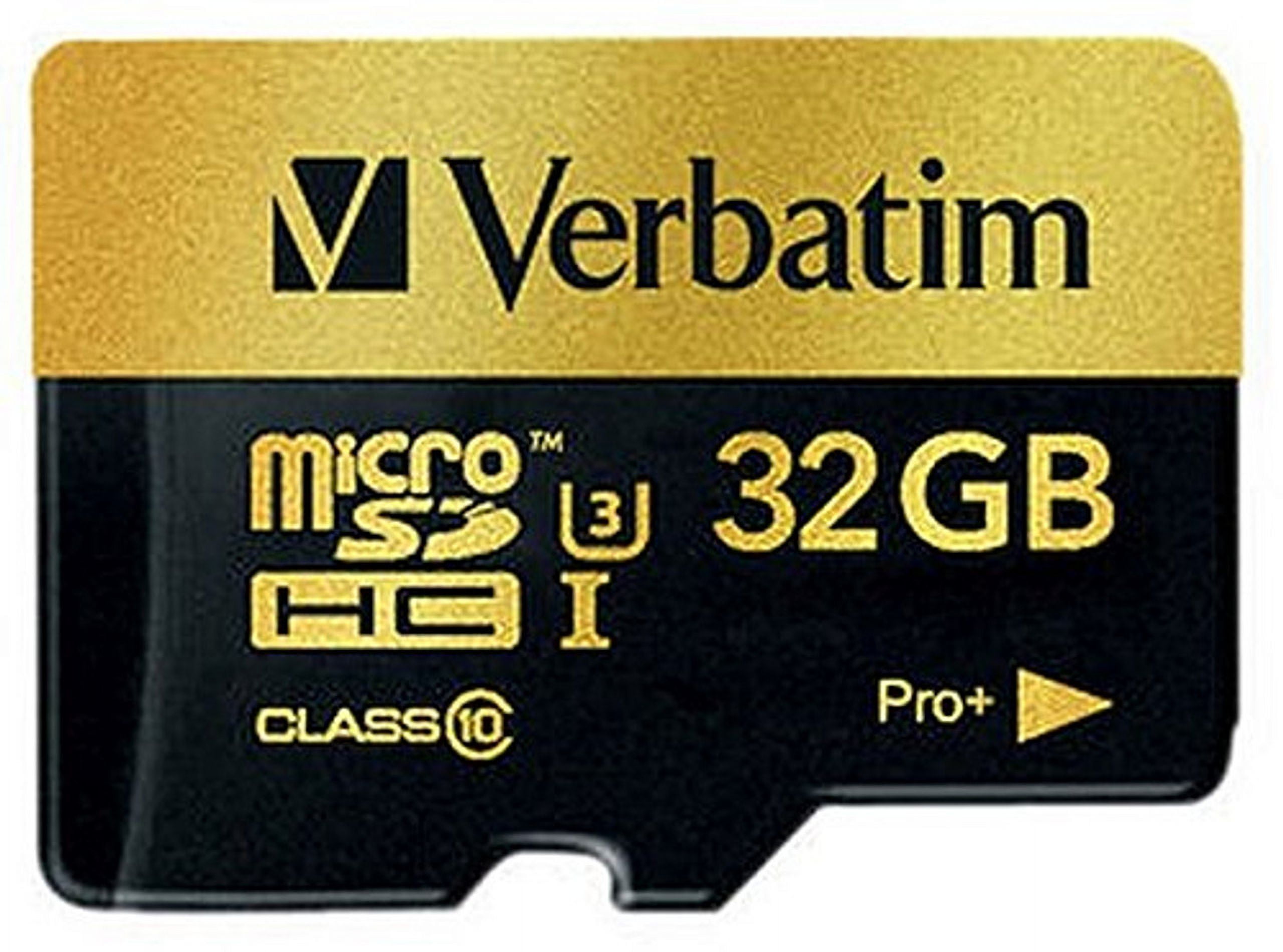 Verbatim Pro+ 32 GB microSDHC - Class 10/UHS-I (U3) - 90 MB/s Read - 80 MB/s Write