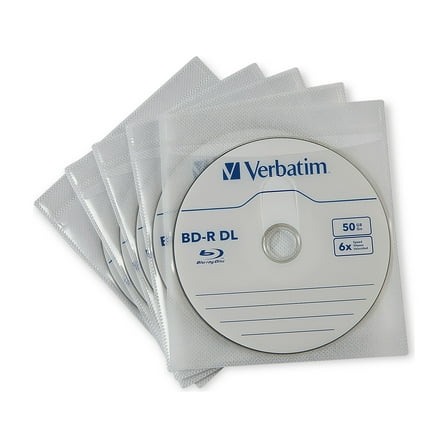 Verbatim Sleeves for CD/DVD/Blu-Ray White 50/Pack (71125)