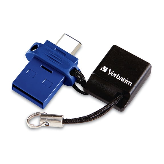 Verbatim Store 'n' Go 128GB USB-C Dual Flash Drive, USB 3.2 Gen 1 High-Speed Portable Storage for Smartphones, Tablets, USB-C Laptops and Computers