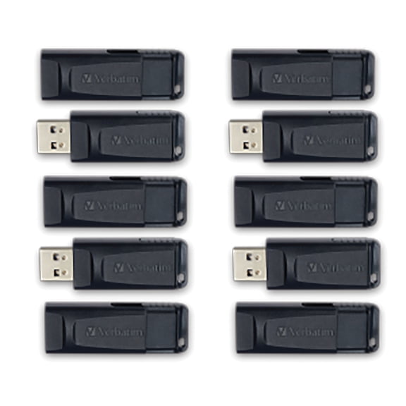 Verbatim Store ‘n’ Go USB-A Flash Drives, Business Bulk 10 Count, Black, 64 GB