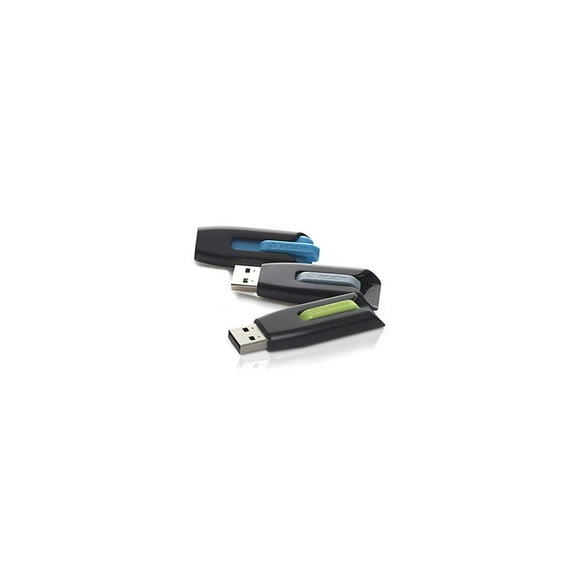 Verbatim 16GB Store 'n' Go V3 USB 3.0 Flash Drive ? 3pk (Blue, Green, Gray)
