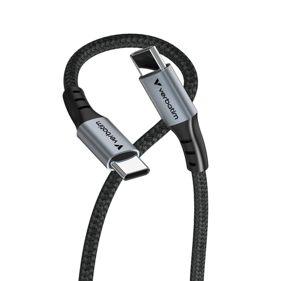 Verbatim 240W USB4 USB-C Cable with DuPont Kevlar Core, Braided Nylon, 40Gbps Data Transfer, PD Fast Charging, 4K/8K Video for Laptops, Gaming Devices & Phones