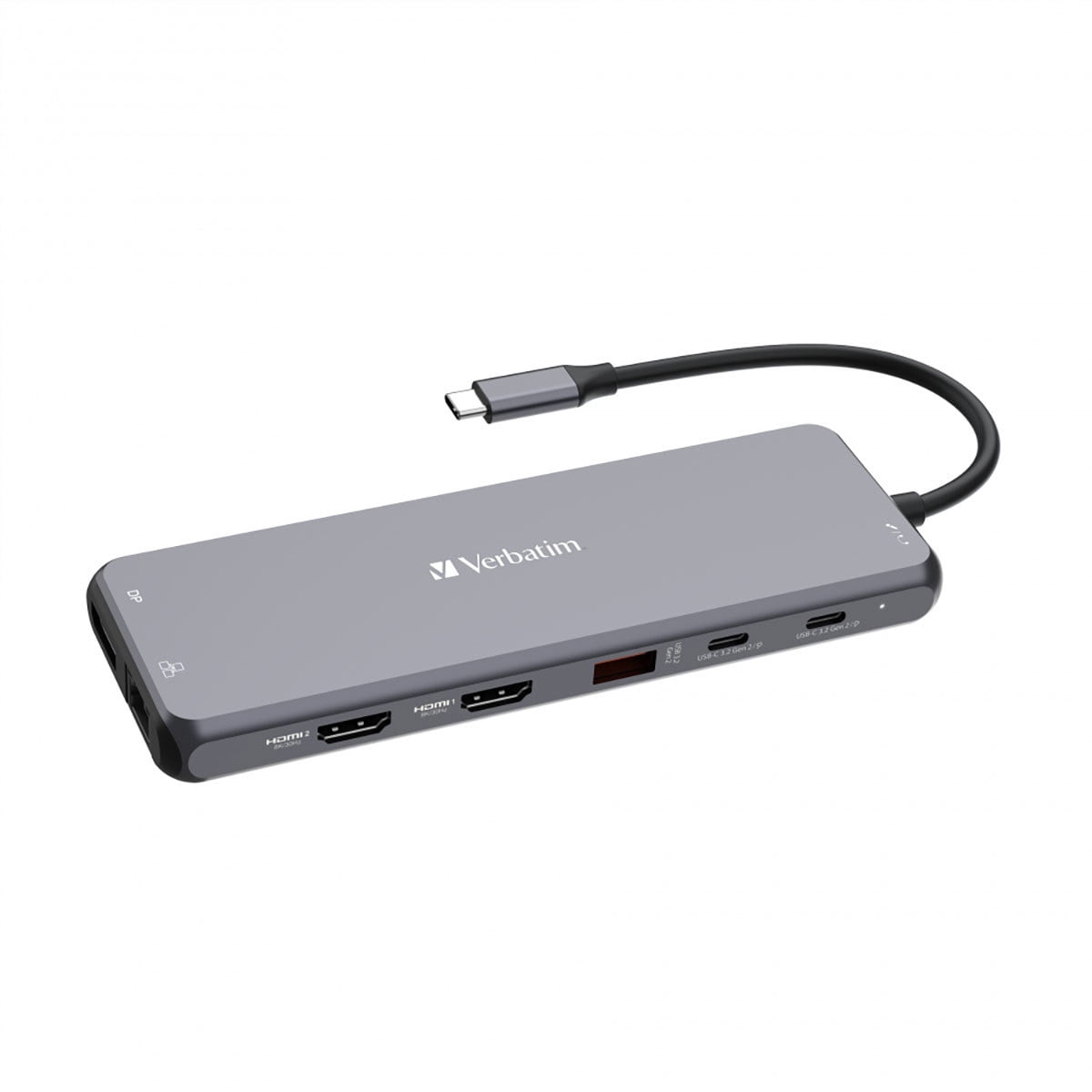 Verbatim USB-C &trade;Pro Multiport Hub CMH 13 - 13 Ports - for Monitor/Headphone/Speaker - Charging Capability - Memory Card Reader - SD, microSD - USB Type C - 3 Displays Supported - 4K, 8K - 384...