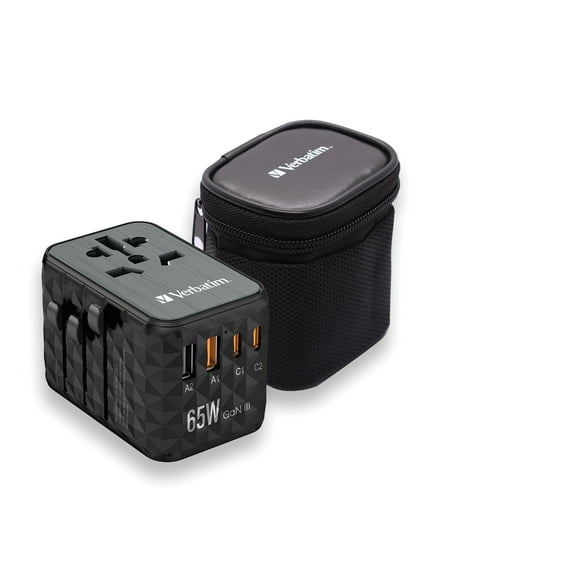 Verbatim UTA-05 Gan III Universal Travel Adapter 65W – USB-C, USB-A