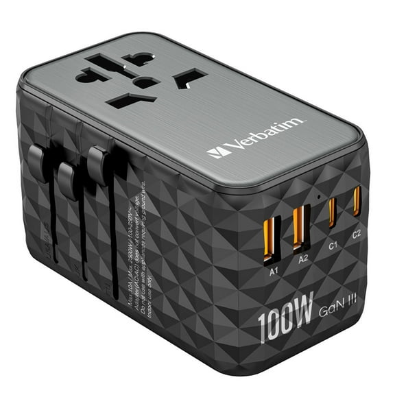 UTA-06 Gan III 2-USB-A/2-USB-C/Quick Charge 4plus Universal Travel Adapter