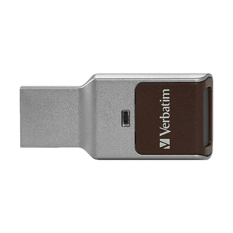 Verbatim Fingerprint Secure USB 3.0 Flash Drive - 32 GB - USB 3.0 - Silver - 256-bit AES - Lifetime Warranty - 1 Each Verbatim Fingerprint Secure USB 3.0 Flash Drive - 32 GB - USB 3.0 - Silver - 256-bit AES - Lifetime Warranty - 1 Each