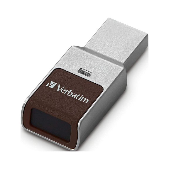 Verbatim, VER70368, Fingerprint Secure USB 3.0 Flash Drive, 1 Each, Silver