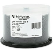 Verbatim, VER95079, Inkjet/Hub Printable 16X Spindle, 50, White