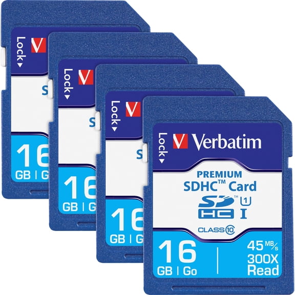 Verbatim, VER96808BX, Premium SDHC Cards, 4