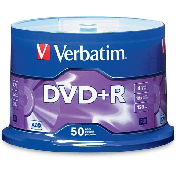 Verbatim DVD+R 4.7GB 4X 50pk Spindle