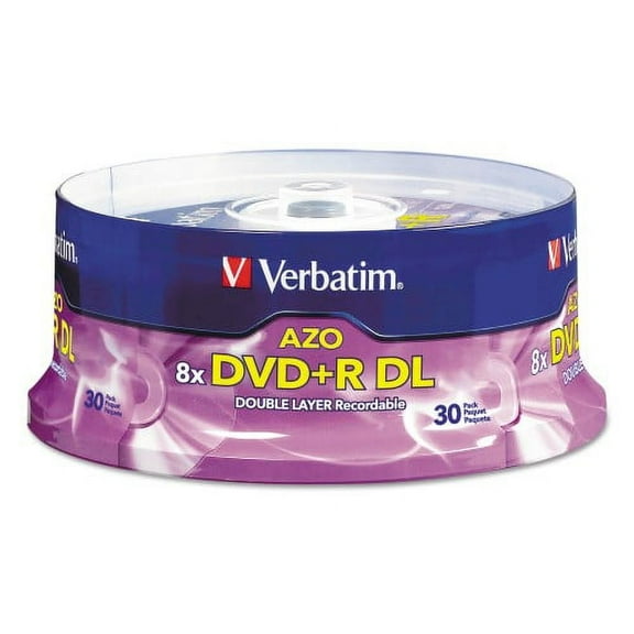Verbatim-Verbatim Dual-Layer DVD+R Discs, 8.5GB, 8x, Spindle, 30/PK, Silver (96542)