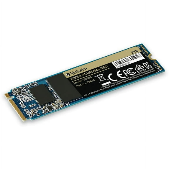 Verbatim Vi3000 2 TB Solid State Drive - M.2 2280 Internal - PCI Express NVMe (PCI Express NVMe 3.0 x4) - Notebook, Desktop PC Device Supported - 1200 TB TBW - 3000 MB/s Maximum Rea | Bundle of 5 Each