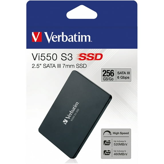Verbatim Vi550 256GB Solid State Drive - SATA (SATA/600) - 2.5" Drive - 150TB (TBW) - Internal