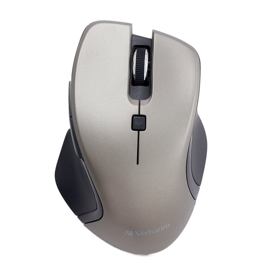 Verbatim Wireless Blue-LED Computer Mouse with USB-C Nano Receiver, 6 Buttons, 2.4 GHz (Graphite)