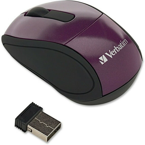 Verbatim Wireless Mini Travel Optical Mouse - Purple Purple