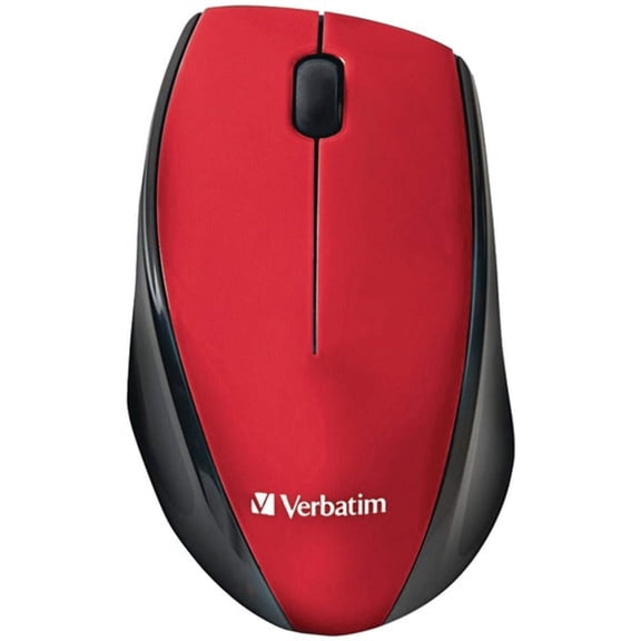 Verbatim Wireless Notebook Multi-Trac Blue LED Mouse - Red Blue Optical - Wireless - Radio Frequency - Red - USB 2.0 - Scroll Wheel - 2 Button(s)
