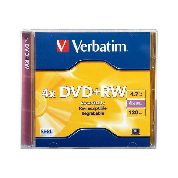 Verbatim dvd+rw branded lq-1pk 4.7gb/4x jewel cs