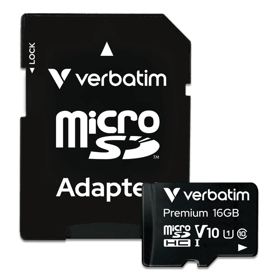 Verbatim 16 GB microSDHC Flash Memory Card with Adapter