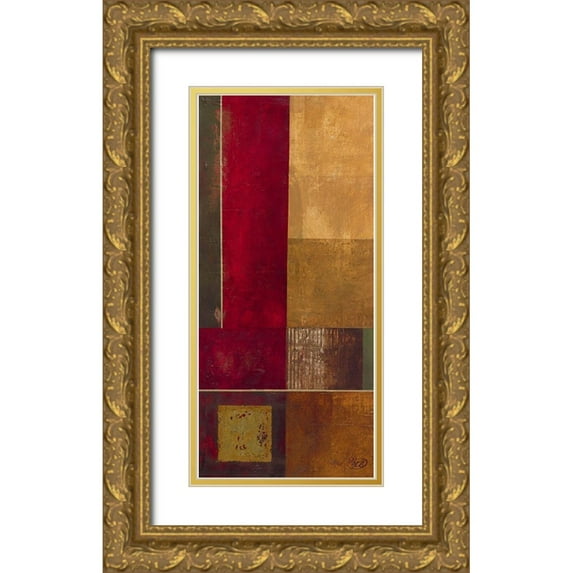 Verbeek-Van Den Broek 10x18 Gold Ornate Wood Framed with Double Matting Museum Art Print Titled - Squares II