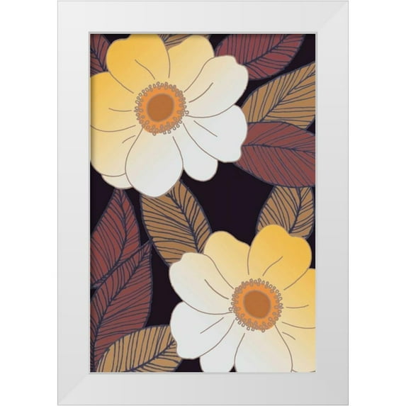 Verbeek-Van Den Broek 13x18 White Modern Wood Framed Museum Art Print Titled - Golden Blooms I