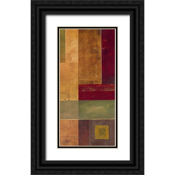 Verbeek-Van Den Broek 9x14 Black Ornate Wood Framed with Double Matting Museum Art Print Titled - Squares I