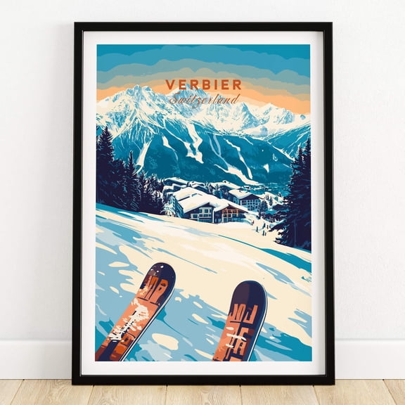 Verbier Print Ski and Mountain Wall Art Museum Matte Paper