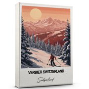 Verbier Switzerland Travel Wall Canvas   Elegant and Cultural Art Print Switzerland Canvas Print   Ideal Gift for Travel Lovers
