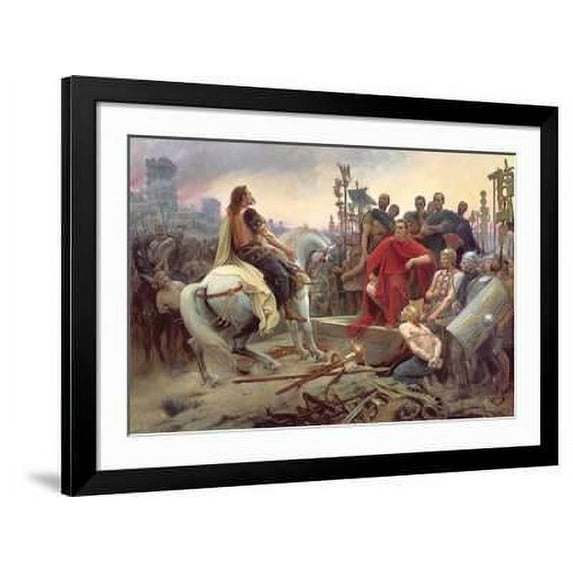 Vercingetorix Throws Down His Arms at the Feet of Julius Caesar, 1899, Animals Figurative Framed Art Print Wall Art by Lionel Noel Royer Sold by Art.Com