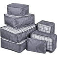 thumbnail image 1 of Vercord 7 Set Travel Packing Organizers Cubes Luggage Suitcase Organizer Bags Clothes Underwear Cube Shoe Pouch Pack Grey, 1 of 5