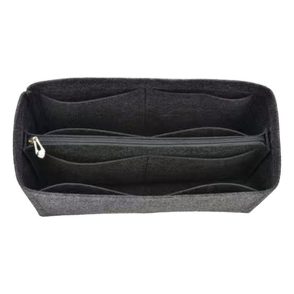 Vercord Felt Purse Organizer Handbag Insert Liner Shaper Bag in Bags for Speedy Neverfull Tote Black (Intermediate Zipper)