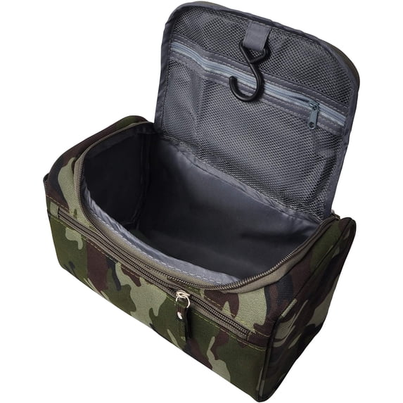 Vercord Mens Toiletry Bag Wash Travel Small Shaving Dop Kit Shower Bathroom Ditty Hygiene Bag Camo Dark Green