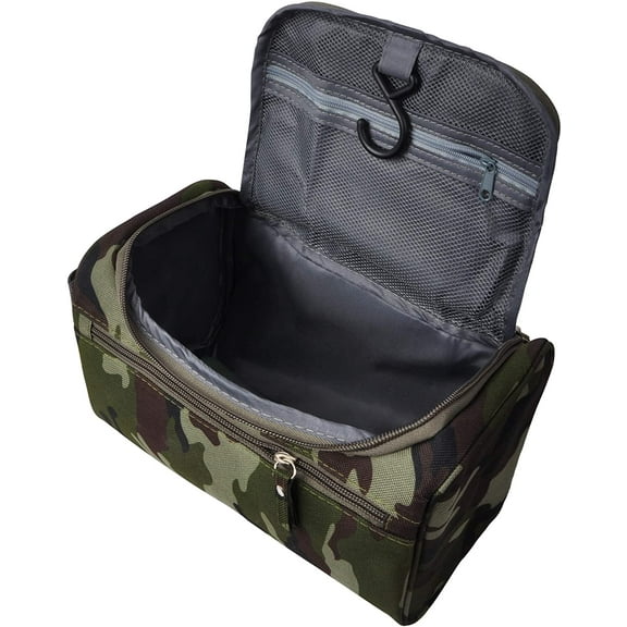 Vercord Mens Toiletry Bag Wash Travel Small Shaving Dop Kit Shower Bathroom Ditty Hygiene Bag Camo Dark Green