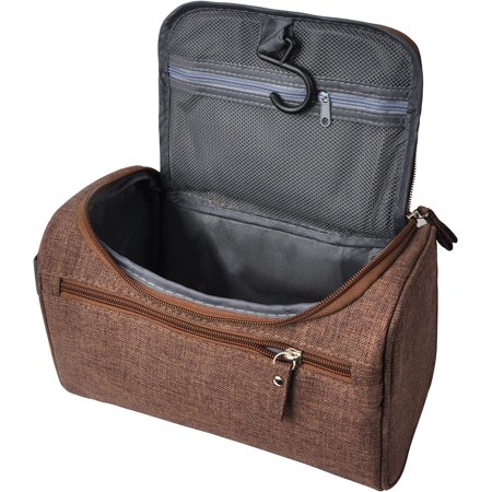 Vercord Mens Toiletry Bag Wash Travel Small Shaving Dop Kit Shower Bathroom Ditty Hygiene Bag Frosted Coffee