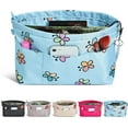 thumbnail image 1 of Vercord Premium Nylon Purse Organizer Tote Handbag Insert Organizers Bag in Bag Zipper 13 Pockets Blue Butterfly Small, 1 of 6