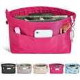 thumbnail image 1 of Vercord Premium Nylon Purse Organizer Tote Handbag Insert Organizers Bag in Bag Zipper 13 Pockets Rose Medium, 1 of 6
