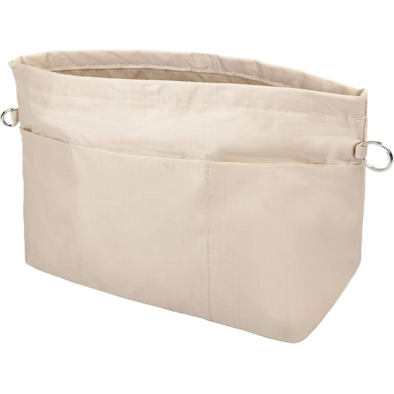 Vercord Purse Organizer Insert Bag Tote Handbags Pocketbook Inserts Organizers Zipper 11 Pockets Beige Medium