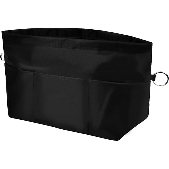 Vercord Purse Organizer Insert Bag Tote Handbags Pocketbook Inserts Organizers Zipper 11 Pockets Black Small