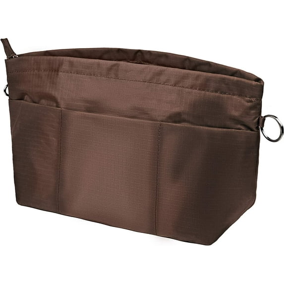 Vercord Purse Organizer Insert Bag Tote Handbags Pocketbook Inserts Organizers Zipper 11 Pockets Coffee Large