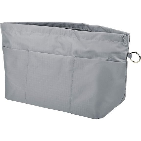 Vercord Purse Organizer Insert Bag Tote Handbags Pocketbook Inserts Organizers Zipper 11 Pockets Light Grey Small